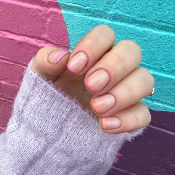 Spring colors french tips