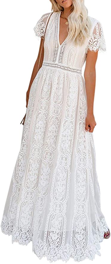 white boho dress