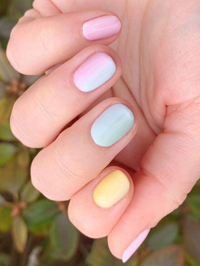 rainbow pastel ombre
