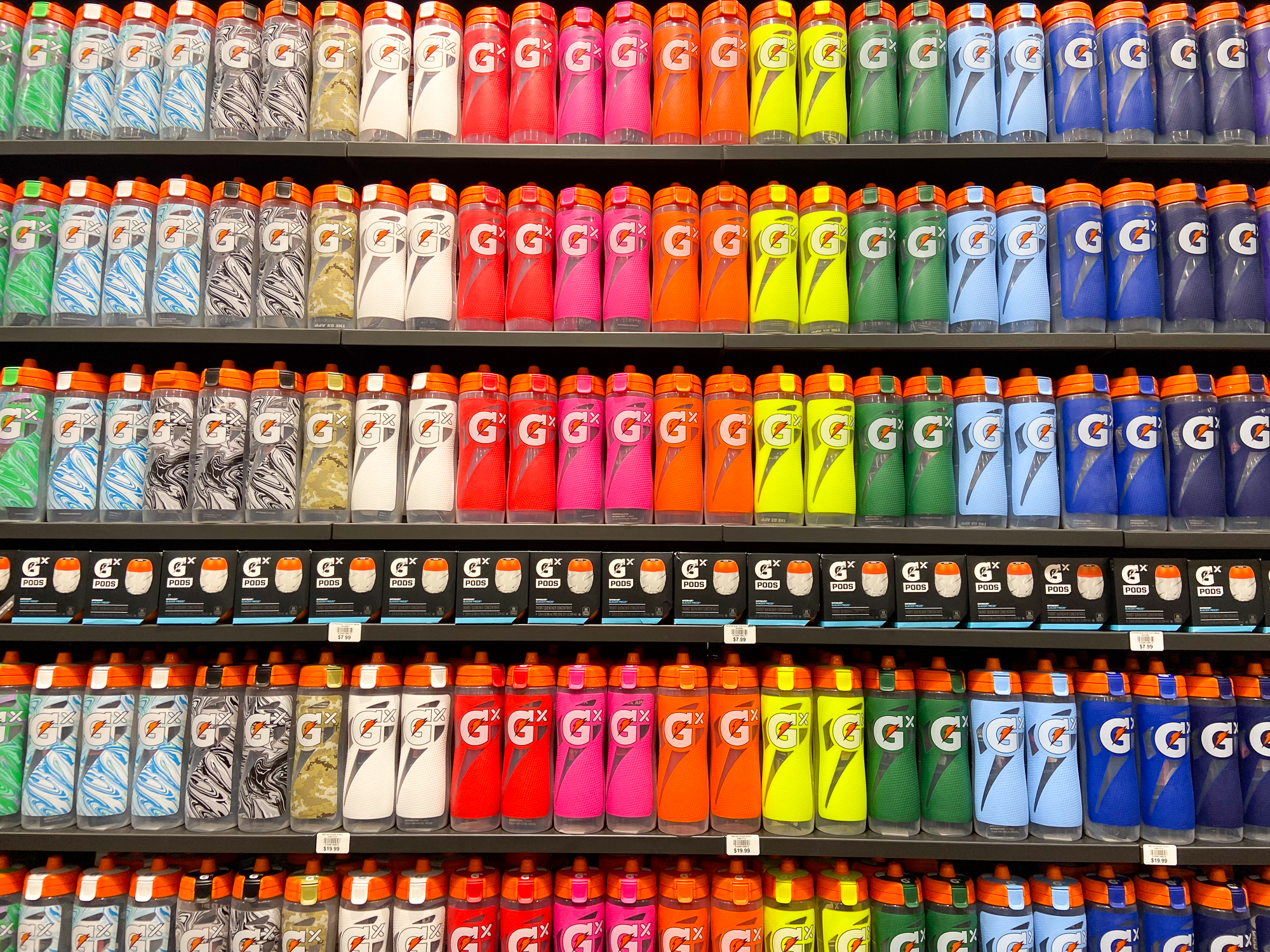 wall of gatorade bottles