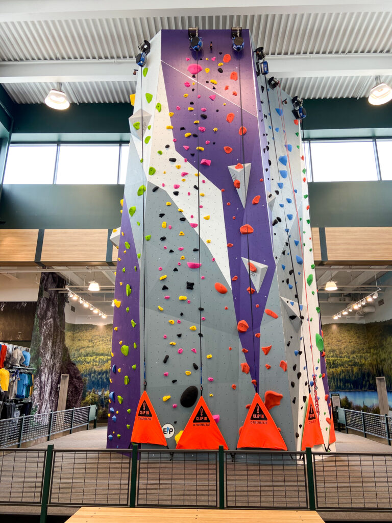 climbing wall at dick's house of sport