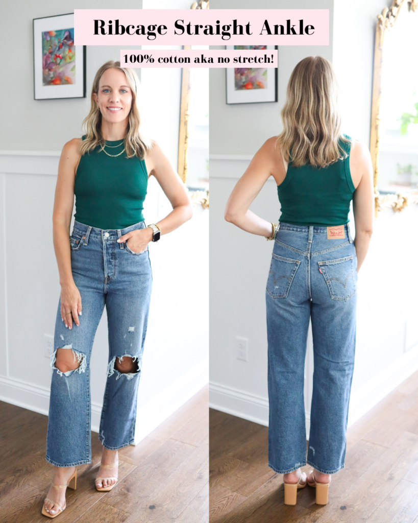 Woman in levi ribcage jeans