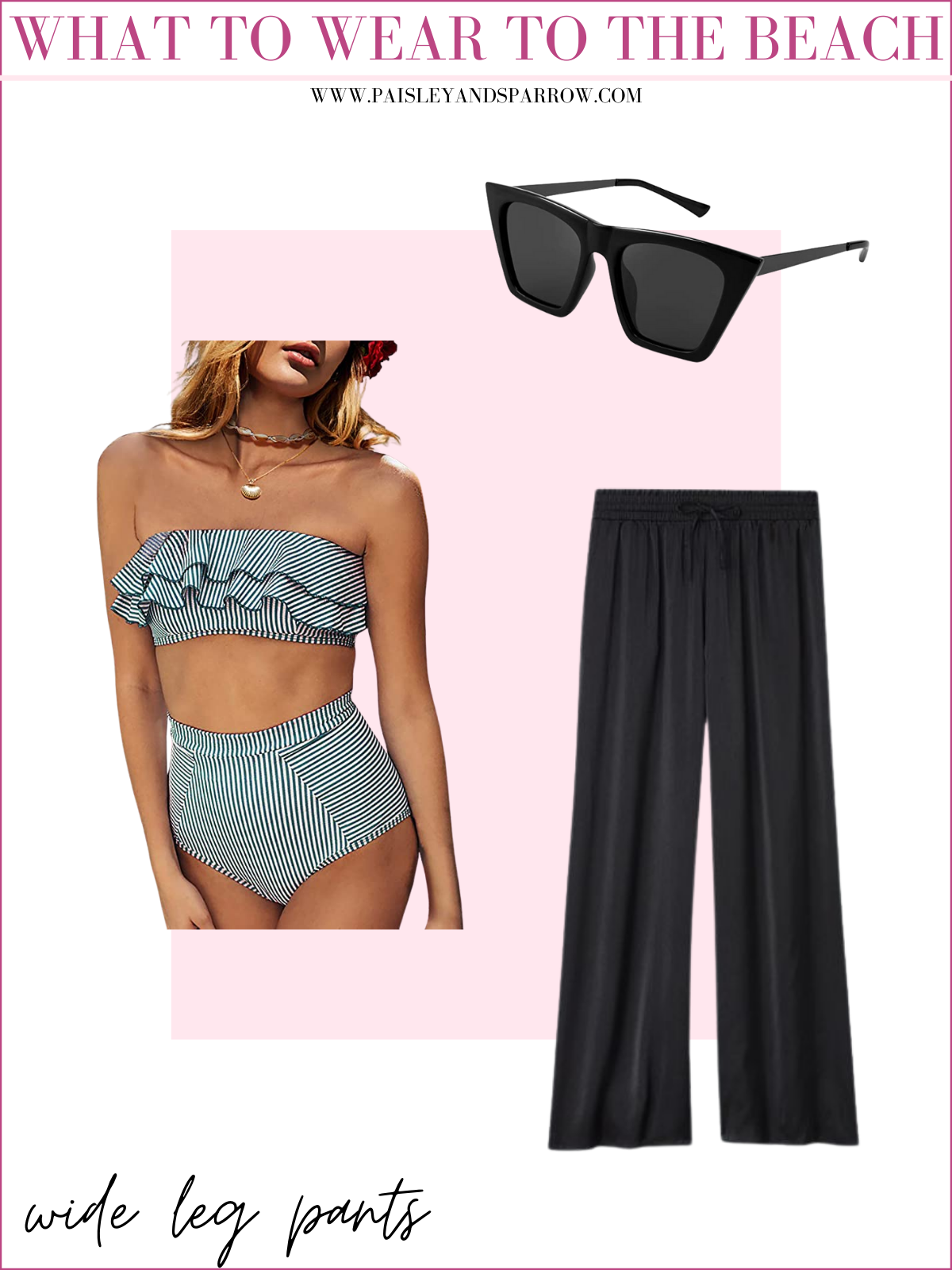 wide leg pants outfit for beach