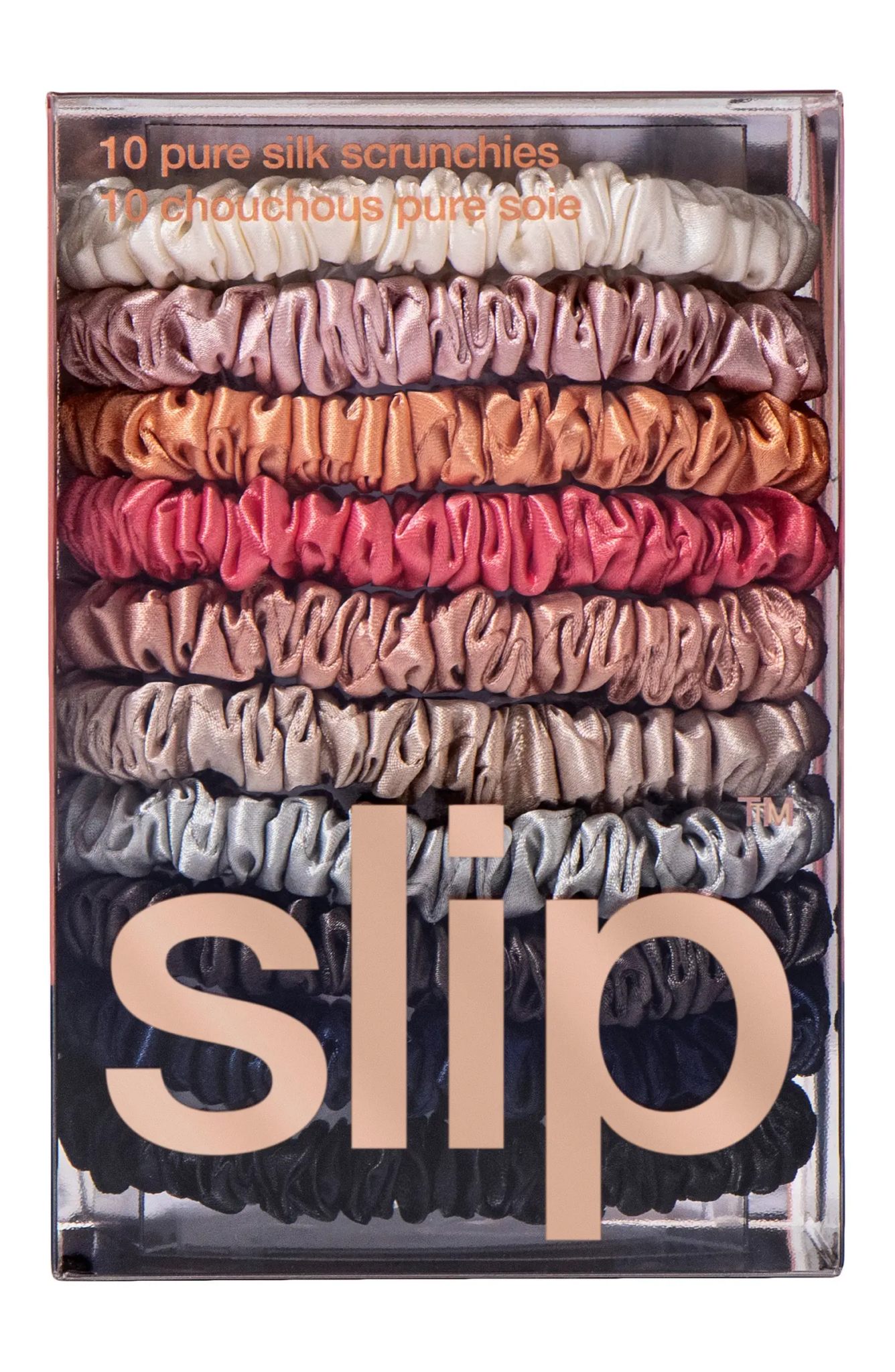 Pure Silk 10-Pack Skinny Scrunchies