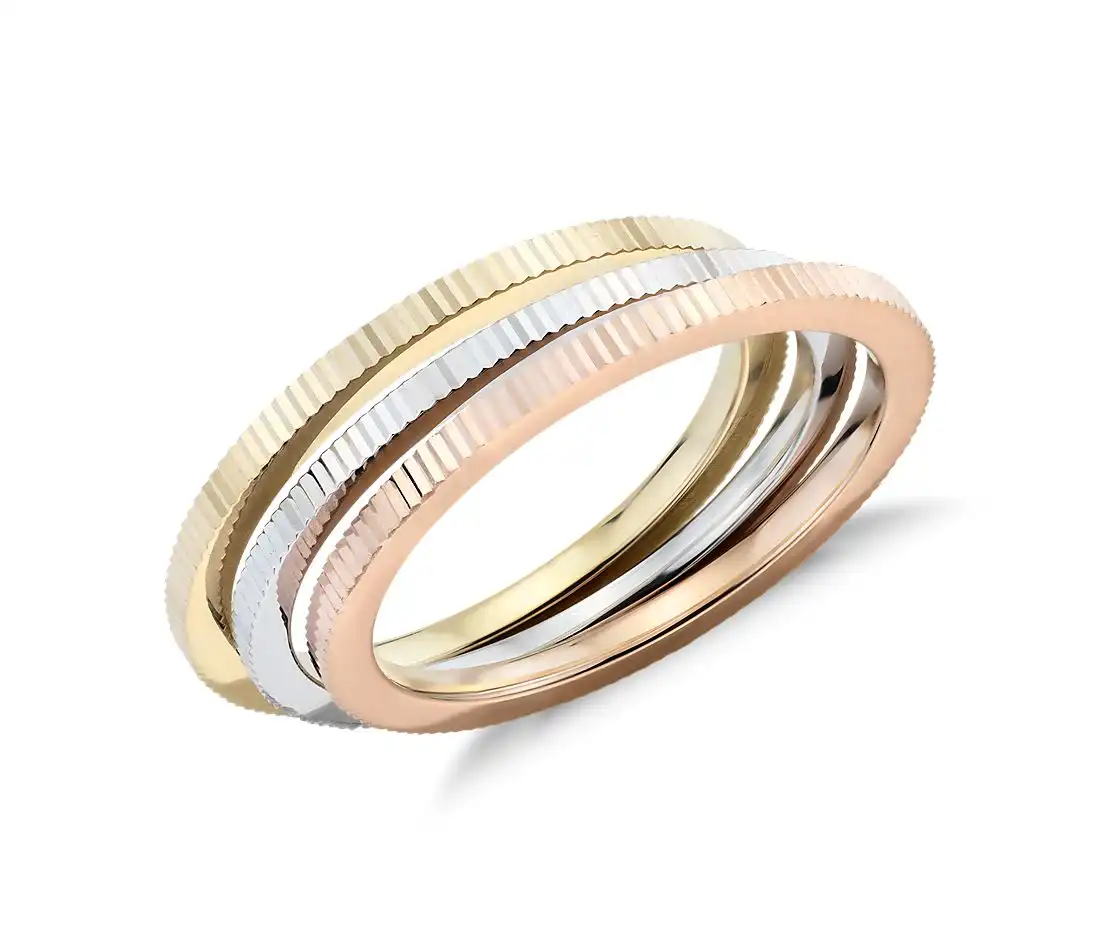 Blue Nile High Polish Vertical Texture Stacking Rings