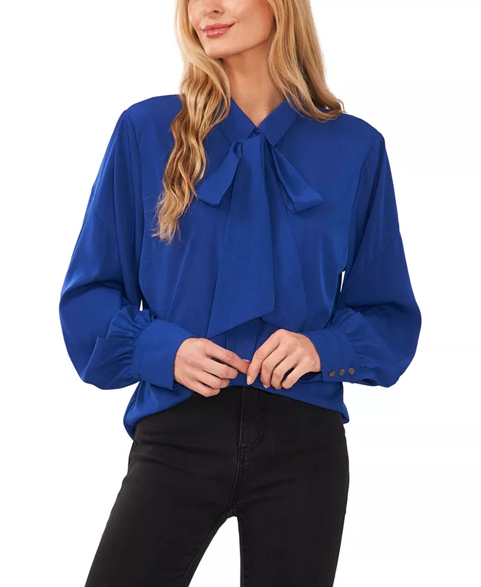 Cece Button Up Bow Blouse