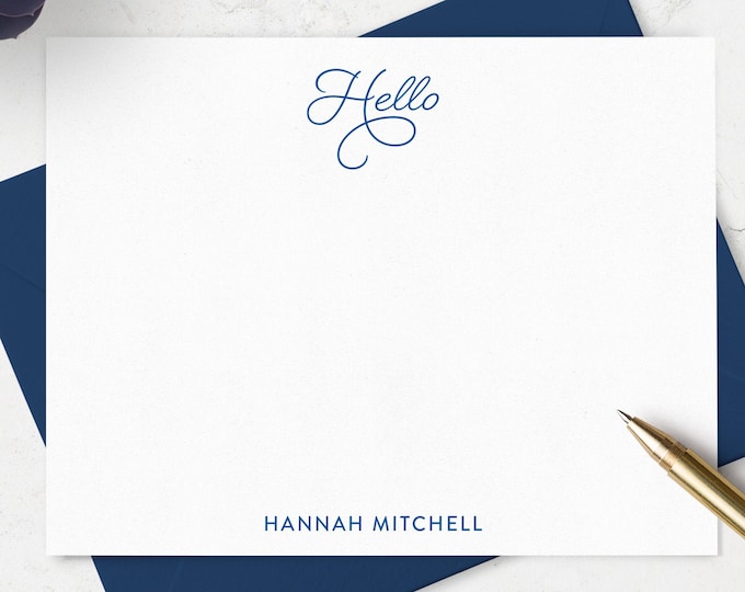 Personalized Hello Note Cards