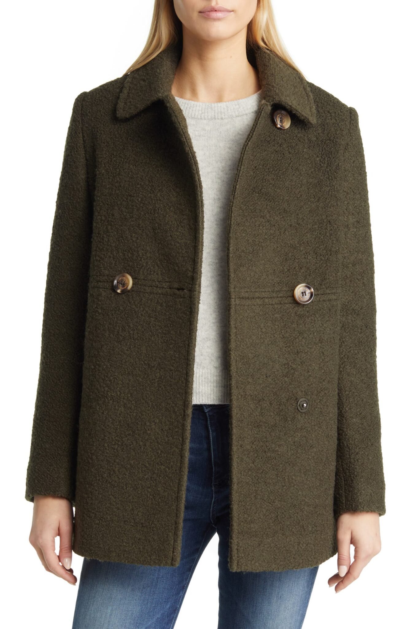 Sam Edelman Double Breasted Bouclé Peacoat