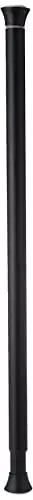 Amazon Basics Tension Curtain Rod, Adjustable 24-36" Width - Black, Classic Finial