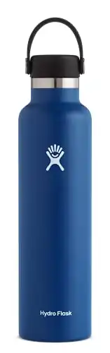 Hydro Flask 21 oz. Water Bottle - Stainless Steel, Reusable, Vacuum Insulated with Standard Mouth Flex Lid , Stone