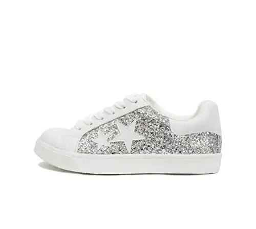 Soda Wander ~ Lace-up Double Layer Foam Padded Cushion Sock with Stars Low top Fashion Sneakers