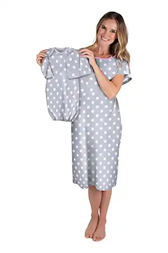 Baby Be Mine Mommy & Baby Set - Matching Labor & Delivery Maternity Hospital Gown Gownie Maternity