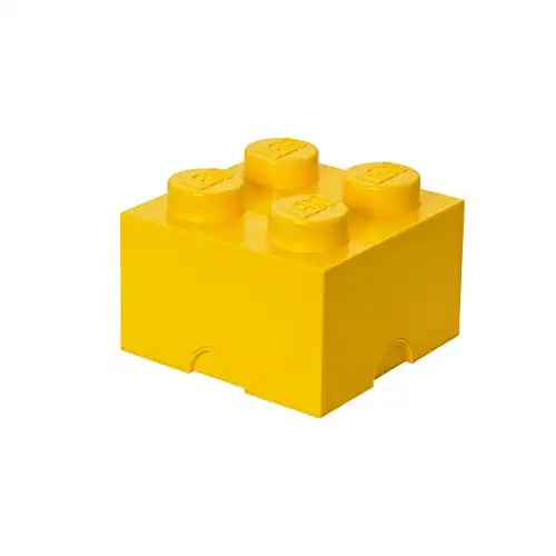 Room Copenhagen LEGO Storage Brick Drawer 4, 9-3/4 x 9-3/4 x 7-1/8 Inches, Bright Yellow (4003)