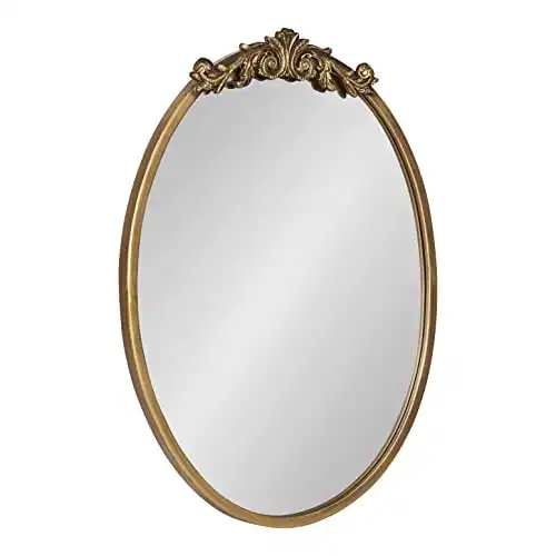 Kate and Laurel Arendahl Ornate Glam Oval Wall Mirror
