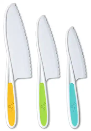 Tovla Jr. Knives for Kids 3-Piece Nylon Kitchen Baking Knife Set