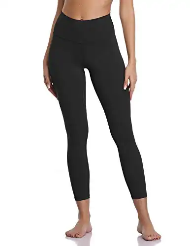 Colorfulkoala Women's Buttery Soft High Waisted Yoga Pants 7/8 Length Leggings (S, Black)