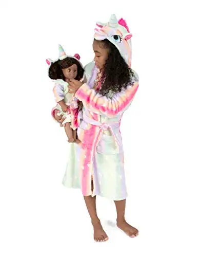 Girl and Doll Fleece Hooded Robe