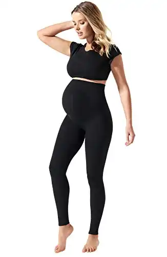 Momcozy Women's Maternity Leggings Seamless Over The Belly Pregnancy  Leggings for Women Workout Yoga Active Pants