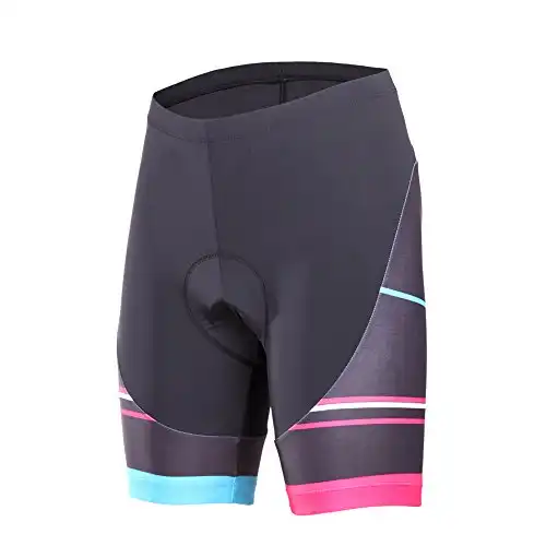 Beroy Bike Shorts with 3D Gel Padded,Cycling Shorts Women Padded with Transfer Printing Panel,Blue,Small
