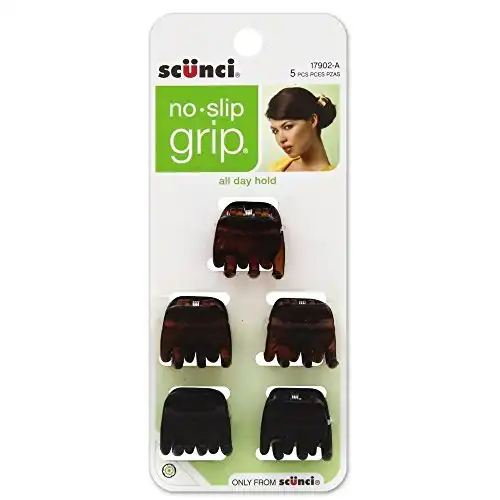 SCUNCI No-Slip Grip Small Jaw Clips, 5 ea (Pack of 4)