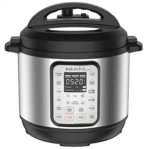 Instant Pot Duo Plus 9-in-1 Electric Pressure Cooker, Slow Cooker, Rice Cooker, Steamer, Sauté, Yogurt Maker, Warmer & Sterilizer, Includes Free App with over 1900 Recipes, Stainless Steel, 6 Qua...