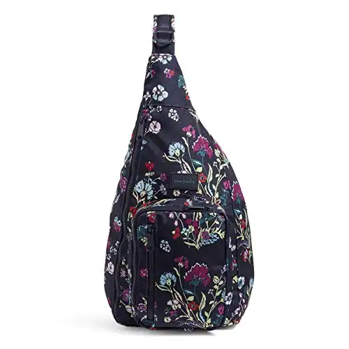 Vera Bradley Women's Recycled Lighten Up Reactive Sling Backpack, Itsy Ditsy Floral, One Size