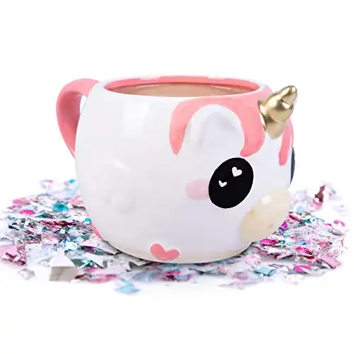 Pink Unicorn Coffee Mug - Cute Unicorn Ceramic Mug - Great Gift for Kids and Adults