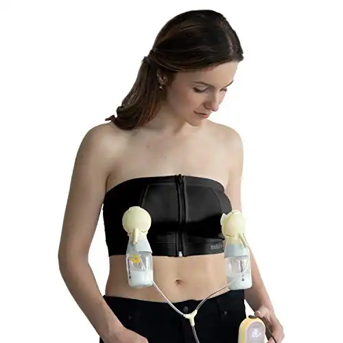 Medela Easy Expression Hands Free Pumping Bra, Black, Small, Comfortable & Adaptable with No-Slip Support for Multitasking