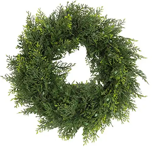 Admired By Nature Artificial 18 Inches Ceder Wreath, 18, Green-Berry
