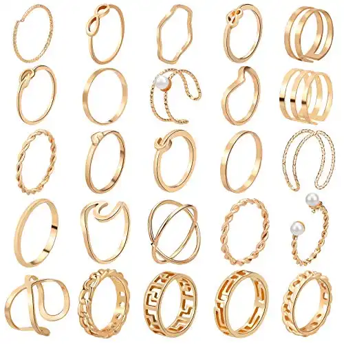 25 Pcs Knuckle Rings
