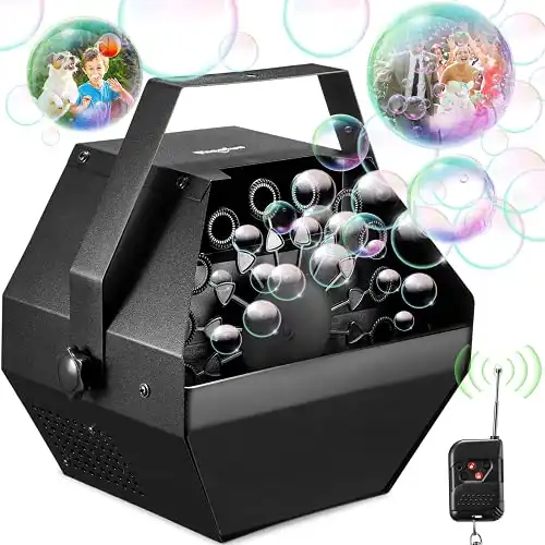 Theefun Bubble Machine, Wireless Remote Control Bubble Blower Machine with Over 800+ Bubbles Per Minute