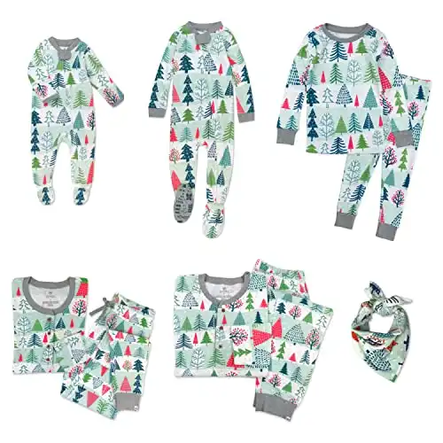 HonestBaby baby boys Organic Cotton Holiday Family Jammies Pajama Set