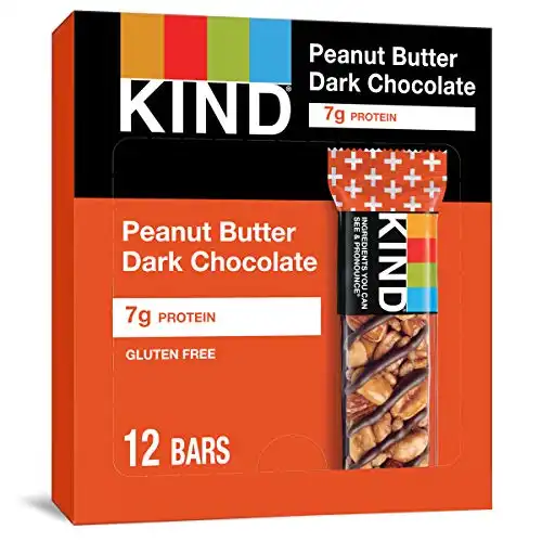 KIND Bars, Peanut Butter Dark Chocolate, 7g Protein, Gluten Free Bars, 1.4 Ounce,24 Count
