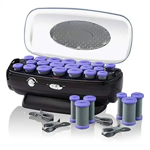 INFINITIPRO BY CONAIR Ceramic Flocked Hot Roller Set with Cord Reel and 20 Hair Rollers