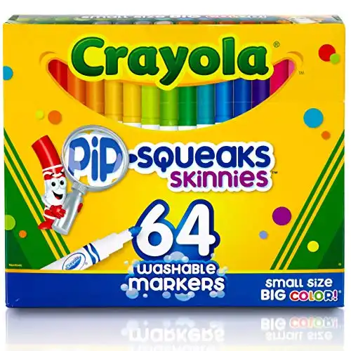 Crayola Pip-Squeaks Skinnies Washable Markers, 64 count