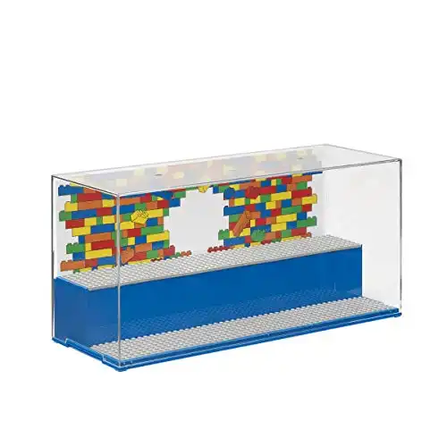 Room Copenhagen, Lego Play and Display Case - Includes Baseplates and Backdrop - Iconic Blue