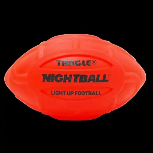 Nightball Tangle Glow in The Dark Inflatable LED Football - Light up Football with Bright LED Lights - Glow Football for Kids and Adults - Ideal Football Gifts for Teen Boys (Red)