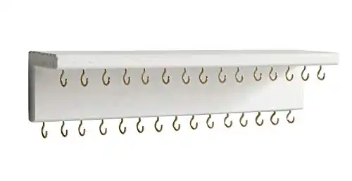 Jewelry Organizer with 30 Hooks and Cosmetics Shelf