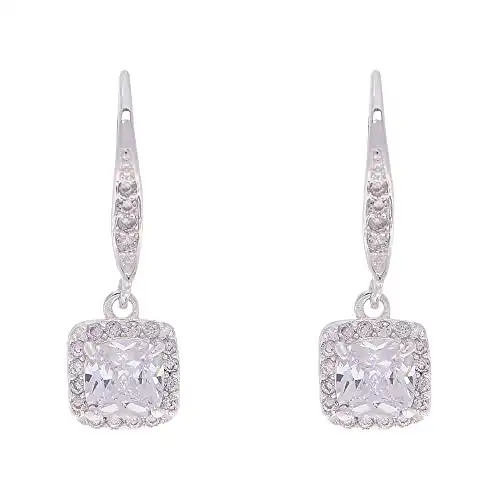 Anne Klein Flawless Silver-Tone & Cubic Zirconia Leverback Drop Earrings