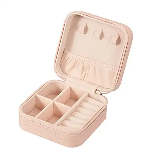 PU Leather Small Jewelry Box, Travel Portable Jewelry Case