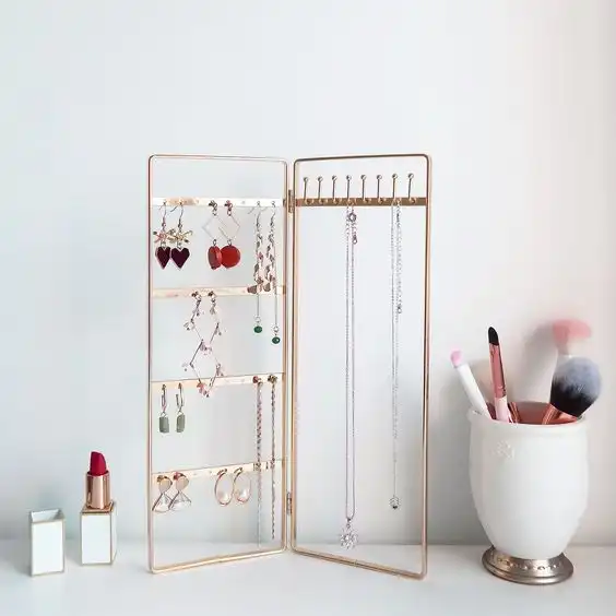 Simple and Neat Bi-folding Jewelry Storage Stand for Earrings