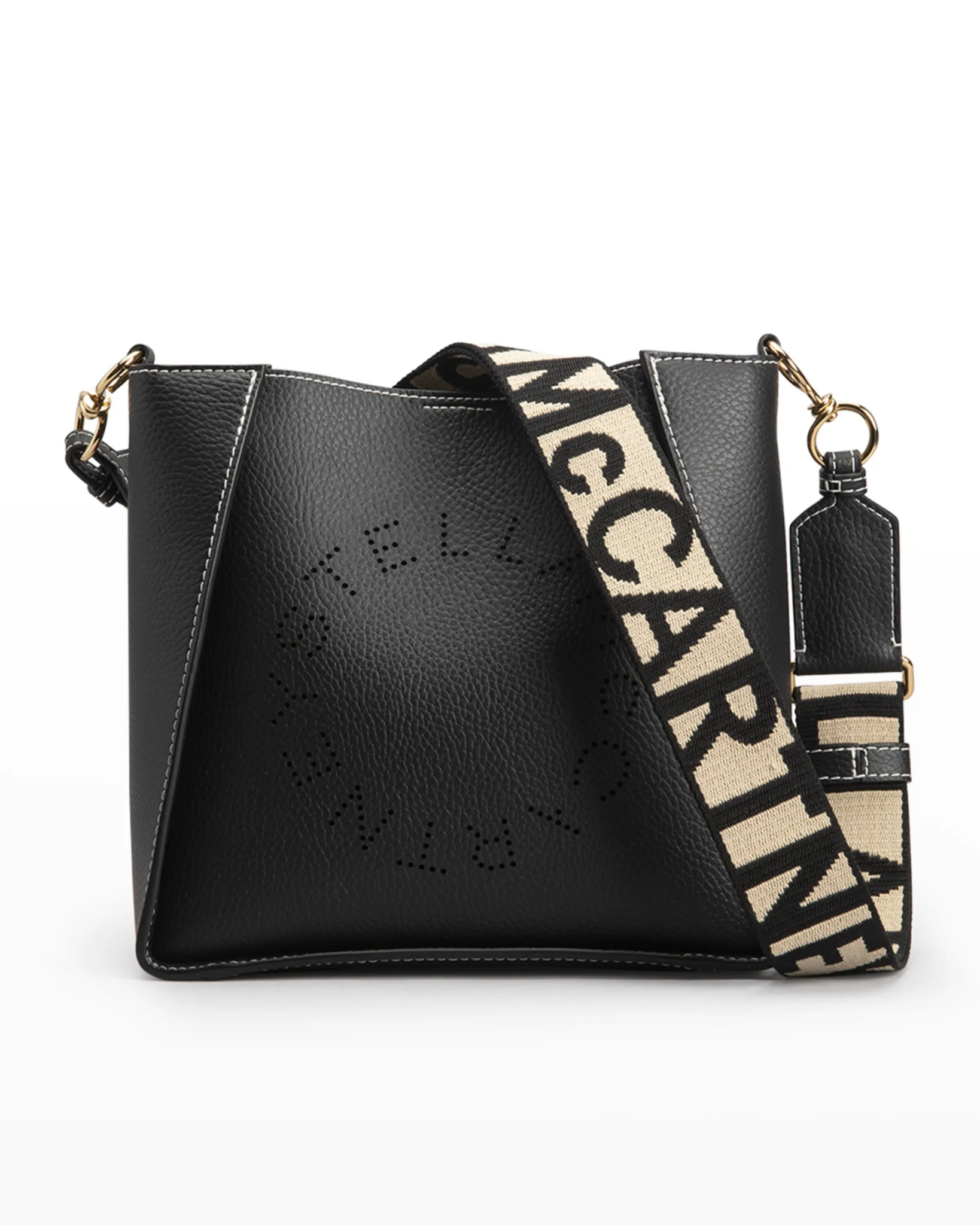 Stella McCartney Perforated Logo Faux-Leather Shoulder Bag