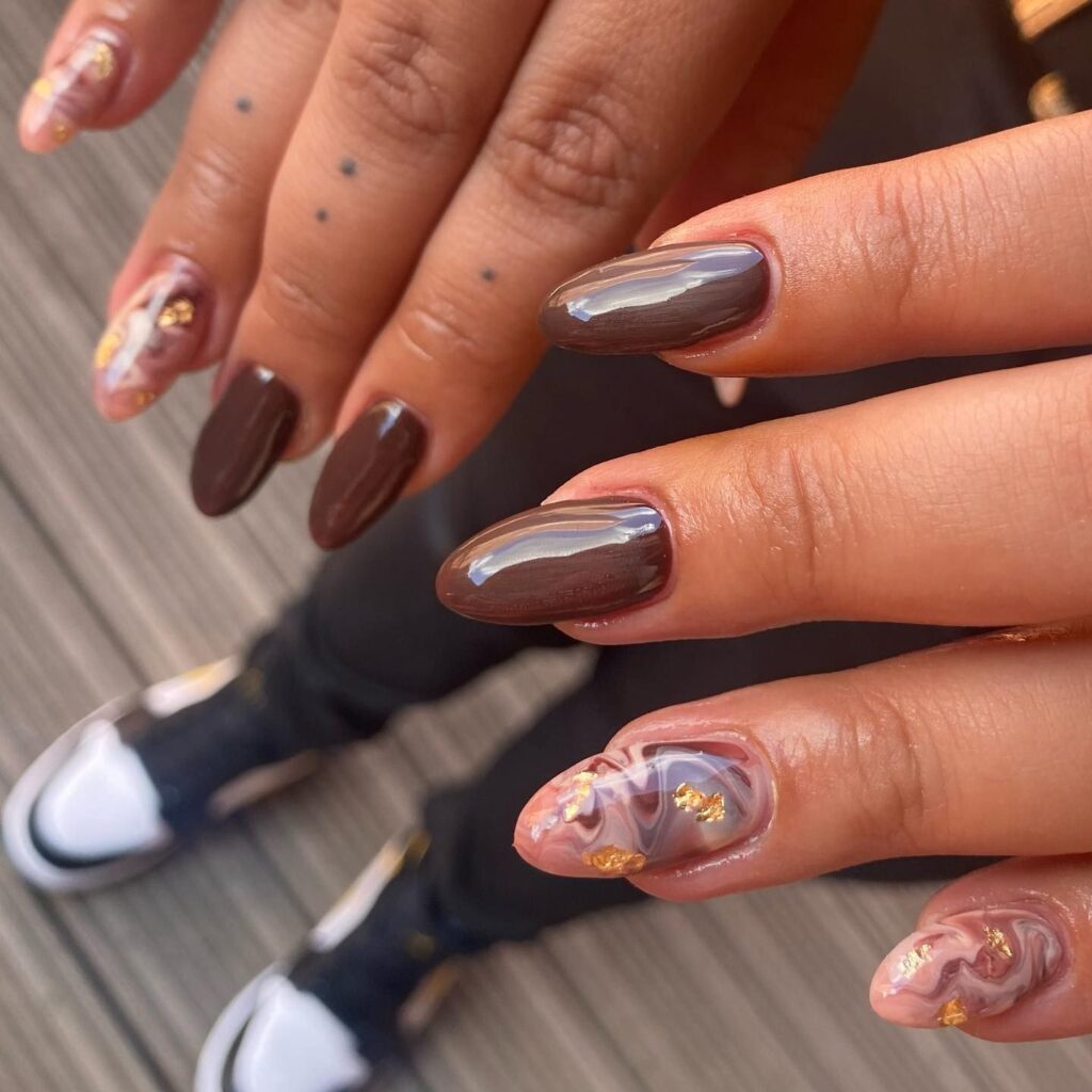 chocolate marble nails