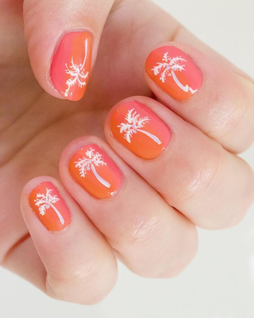 ombre palm trees