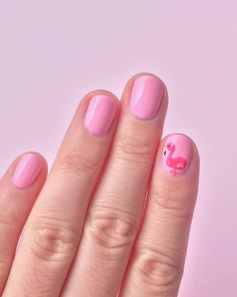pink flamingo nails
