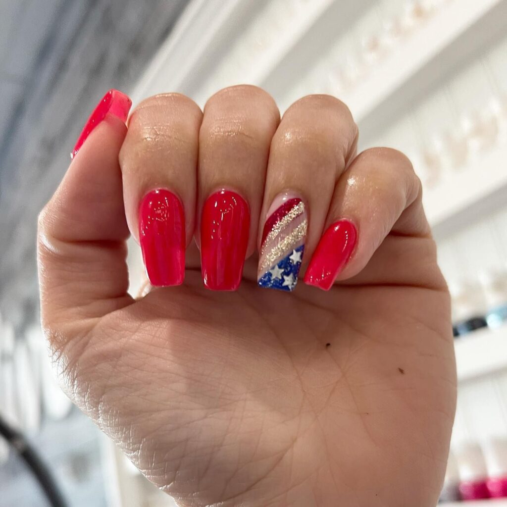 Easy American Flag Nails - Independence Day Nail Art 💅🇺🇸 #fyp #amer... |  TikTok