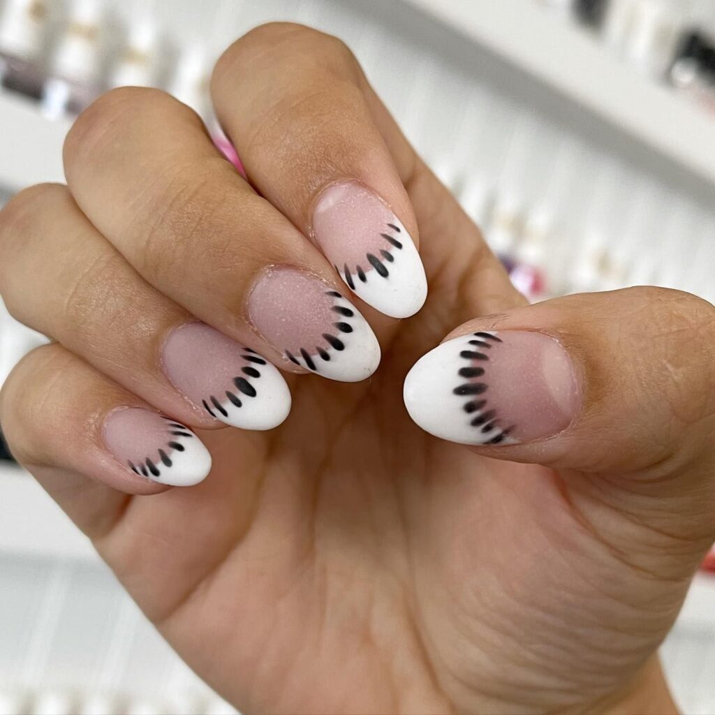white tips with black stripes