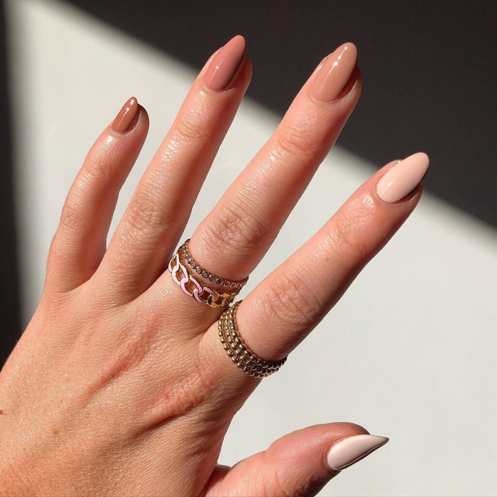 Brown Ombre nails