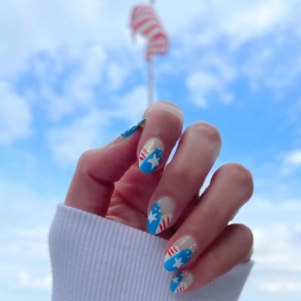 Abstract american flag nail art