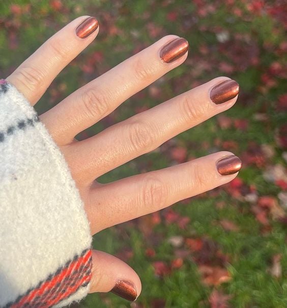 brown shimmer nails